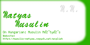 matyas musulin business card